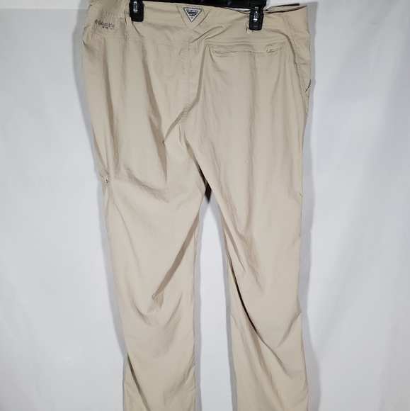 COLUMBIA PFG OMNI-SHADE KHAKI HIKING PANTS CONVERTIBLE SHORTS - Picture 4 of 9